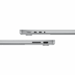 Vue arrière du MacBook Pro fermé, coloris argent