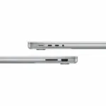 Vue arrière du MacBook Pro fermé, coloris argent
