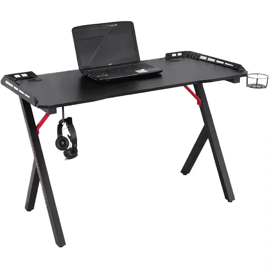 Vue latérale du Bureau GT 01 avec support casque