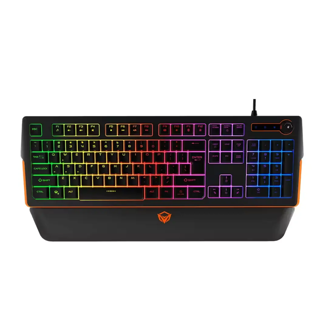 Vue de face du clavier Meetion MK9520 avec rétroéclairage RGB