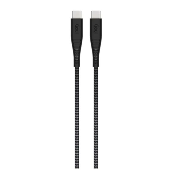 Câble USB-C Goui FLEX 1.5m noir enroulé sur fond blanc