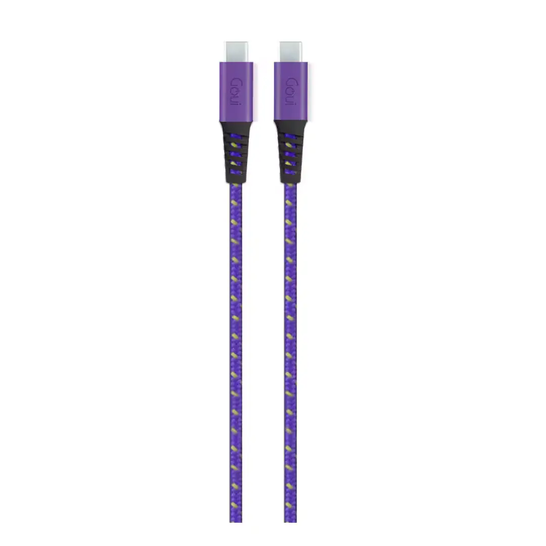 Câble Goui FLEX violet connecté à un smartphone USB-C