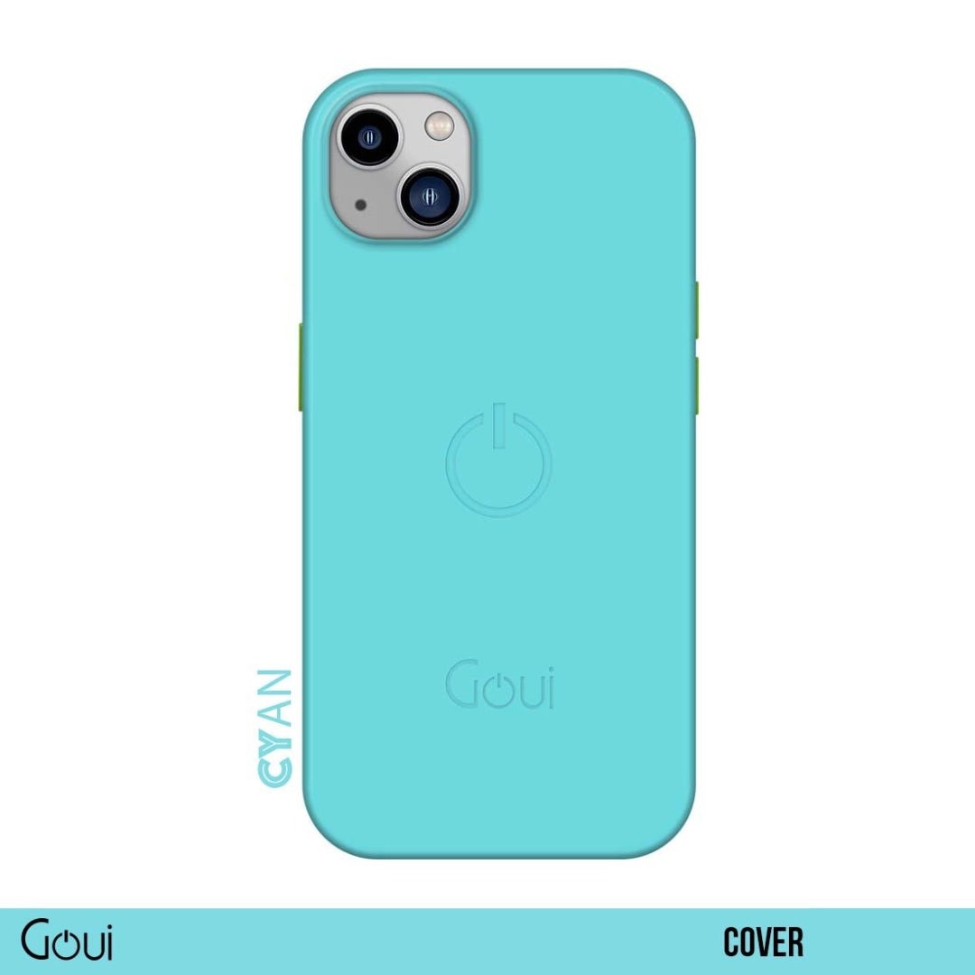 Goui Pochette iPhone 15 Pochette Goui Cyan Blue pour iPhone 15 – Vue de face