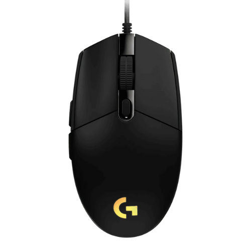 Logitech G102 LightSync RGB Noir (1) Vue latérale de la Logitech G102 montrant sa forme ergonomique
