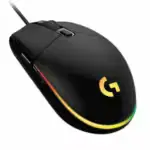 Logitech G102 LightSync RGB vue de face avec éclairage RGB allumé