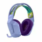 Logitech G733 Lilac – Vue de face avec éclairage RGB