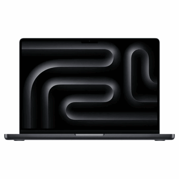 MacBook Pro 14 pouces M3 Pro noir fermé vu de face