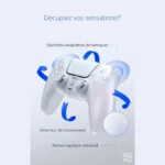 Manette PS5 DualSense Chroma Pearl en main