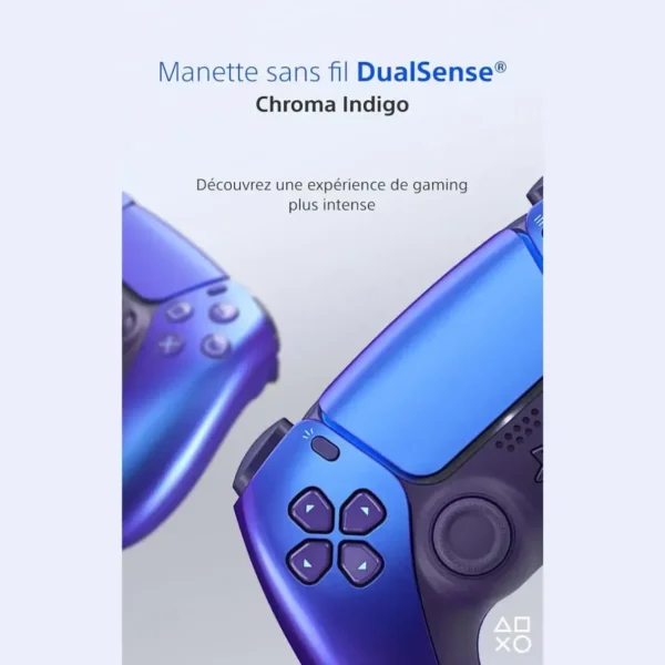 Manette DualSense Chroma Indigo vue de face