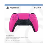 Manette DualSense PS5 Rose posée sur table en bois