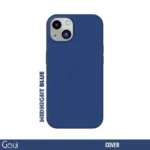 Pochette iPhone 15 Bleu Nuit Goui vue avant avec fixation MagSafe