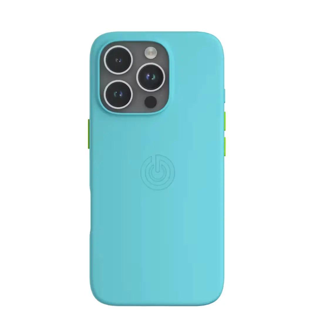 Pochette iPhone 16 Pro Max Bleu Cyan avec MagSafe - Vue avant