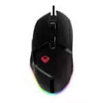 Souris gamer Meetion G3325 noire avec éclairage RGB allumé