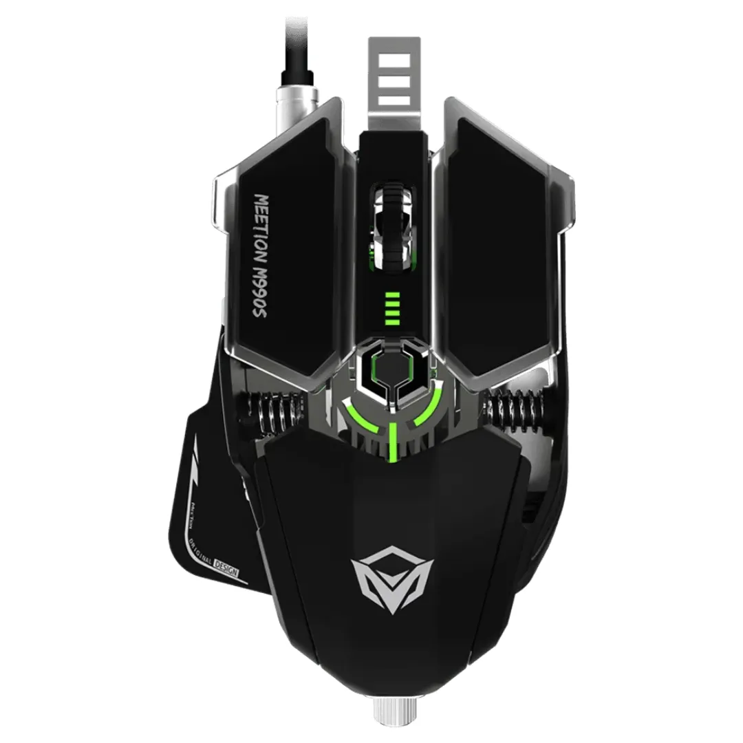 Souris Gamer Meetion M990S RGB (1) Souris Gamer Meetion M990S RGB posée sur un setup de jeu