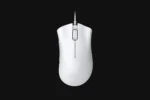 Razer DeathAdder Essential souris gamer blanche vue de côté