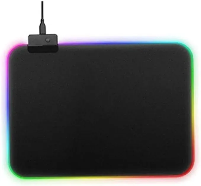 Tapis de souris gamer RGB allumé avec éclairage multicolore