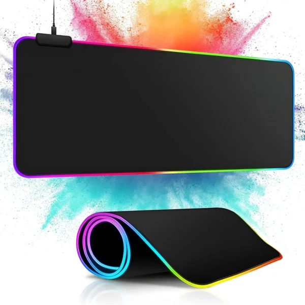 Tapis de souris RGB XL illuminé sur bureau gaming