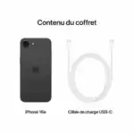 iPhone 16 vue de face avec écran allumé