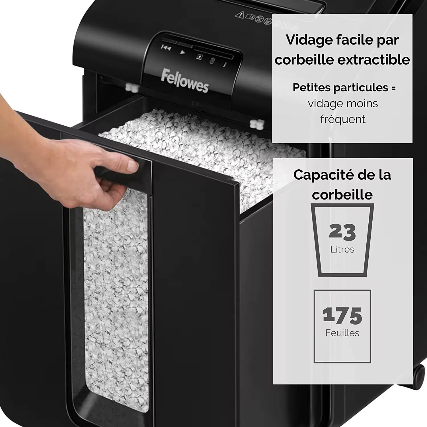 Destructeur Fellowes AutoMax 100M vue frontale