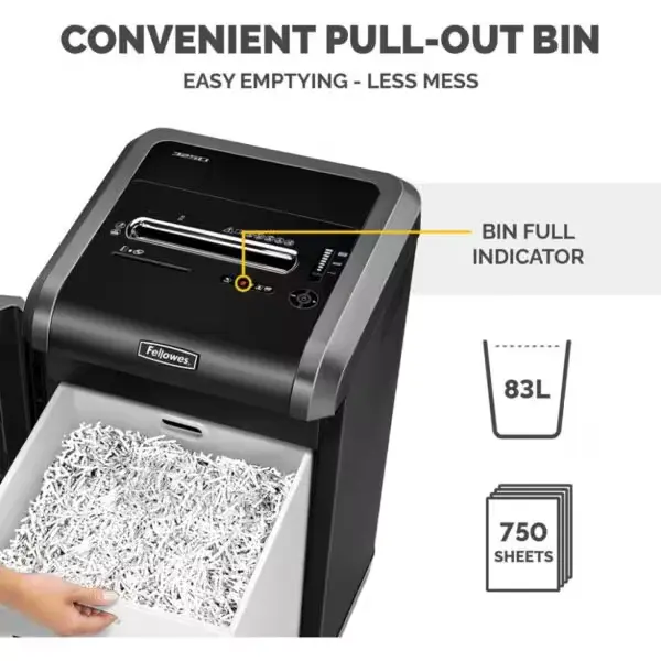 Destructeur Papier Fellowes 325Ci Bac 83L