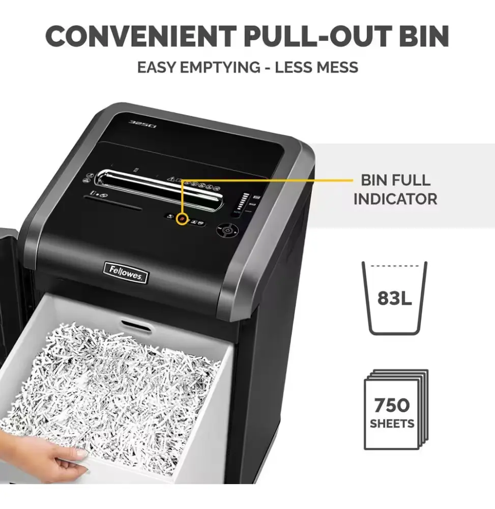 Destructeur Papier Fellowes 325Ci Bac 83L