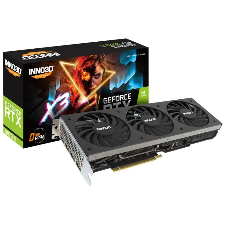 Carte graphique RTX 3070 Ti INNO3D avec triple ventilateur
