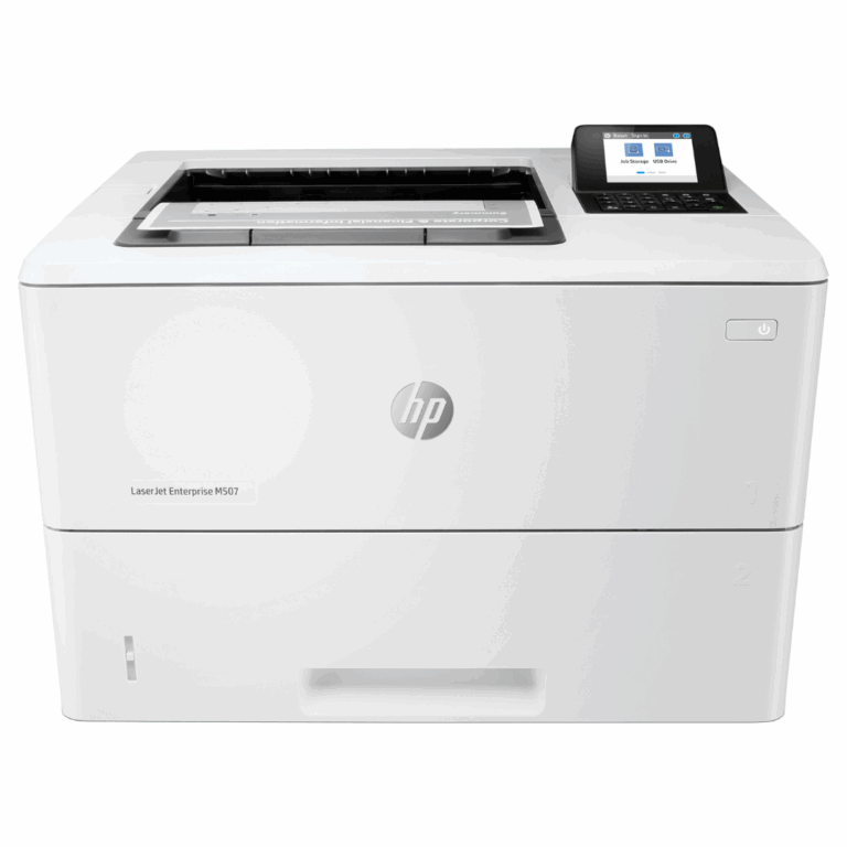 Imprimante HP LaserJet M507dn vue de face