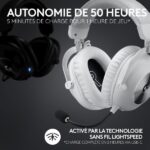 Casque Logitech G Pro X 2 Lightspeed blanc en vue latérale