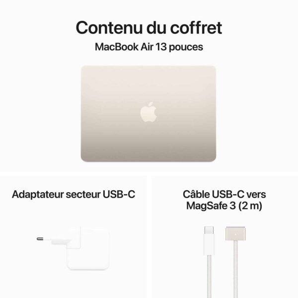 MacBook Air M3 ouvert sur bureau