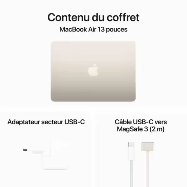 MacBook Air M3 ouvert sur bureau