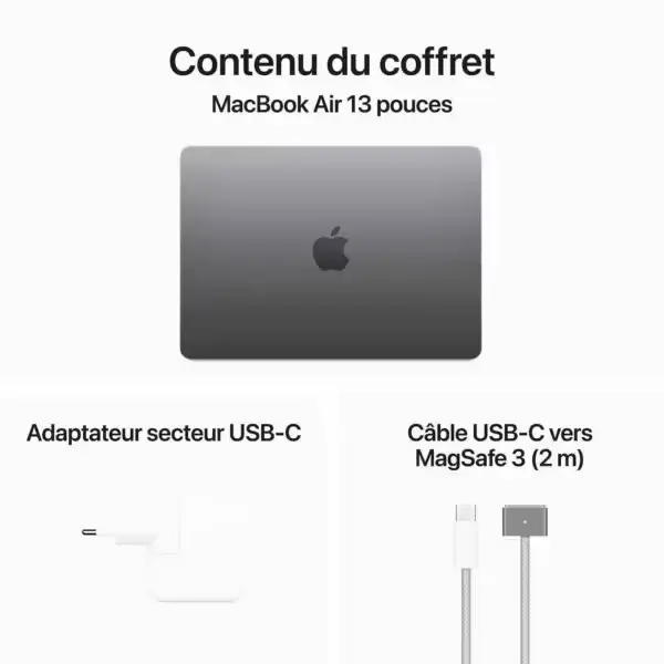 MacBook Air M3 13 pouces ouvert affichant l’écran Liquid Retina