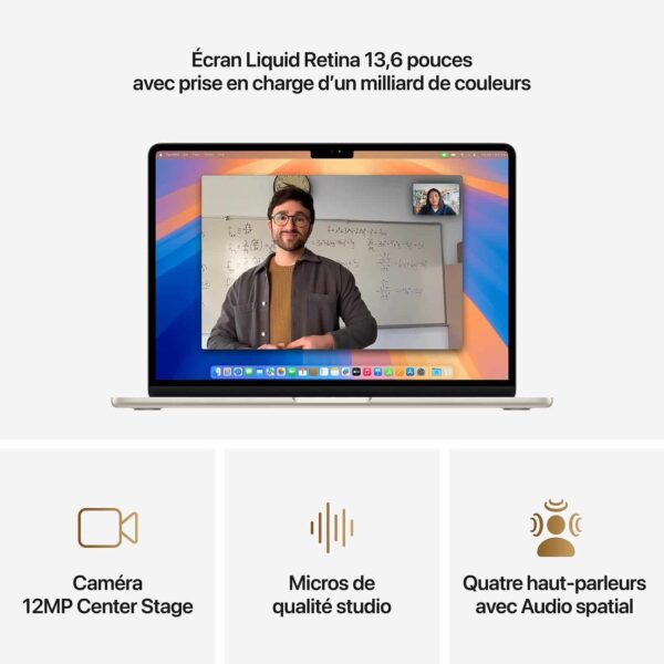 MacBook Air M4 13″ ouvert avec clavier AZERTY
