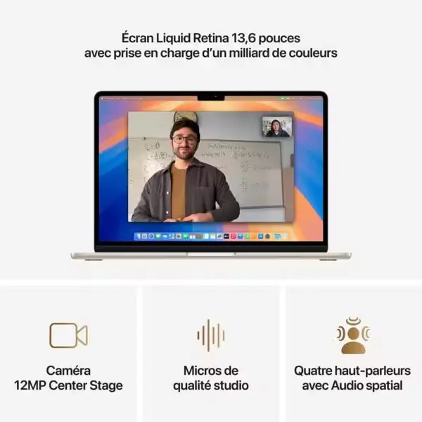 MacBook Air M4 13″ ouvert avec clavier AZERTY