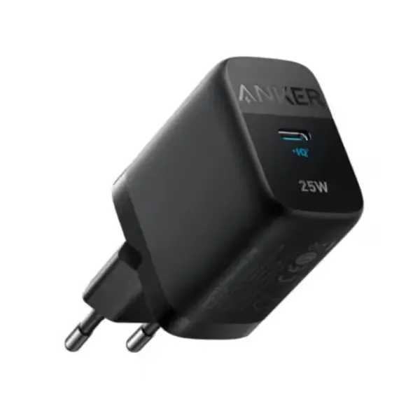 chargeur mural usb c 25w noir compact