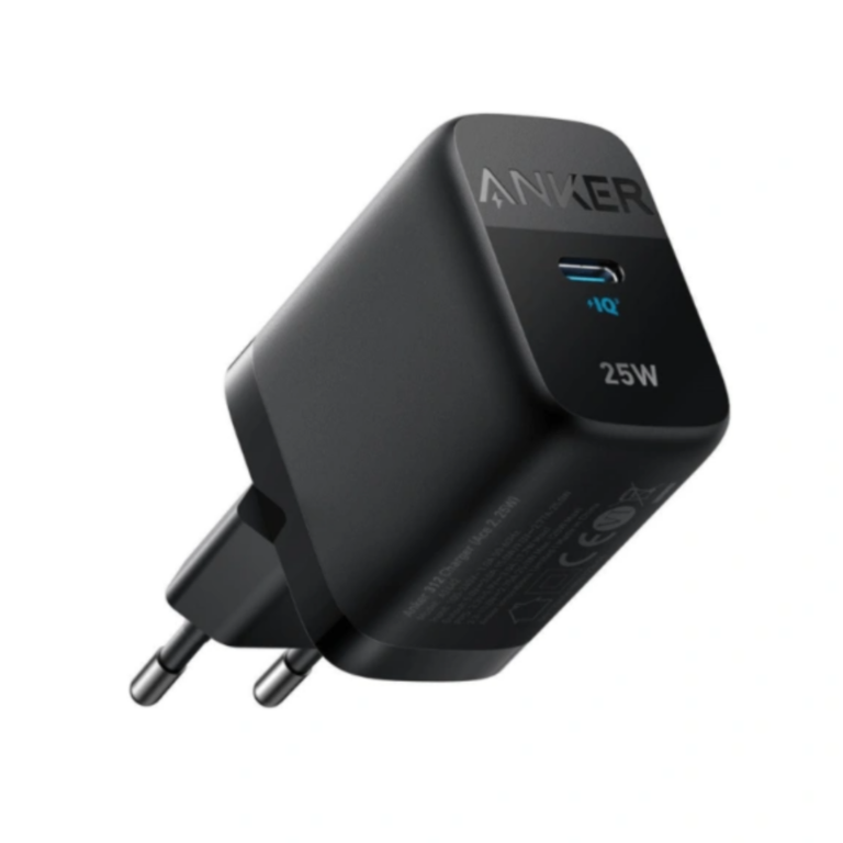 chargeur mural usb c 25w noir compact