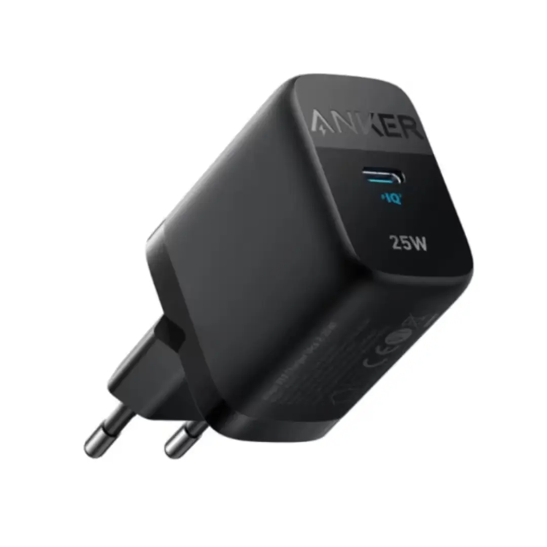 chargeur mural usb c 25w noir compact