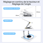 support ordinateur portable pliable transportable compact