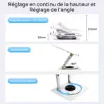 support ordinateur portable pliable transportable compact