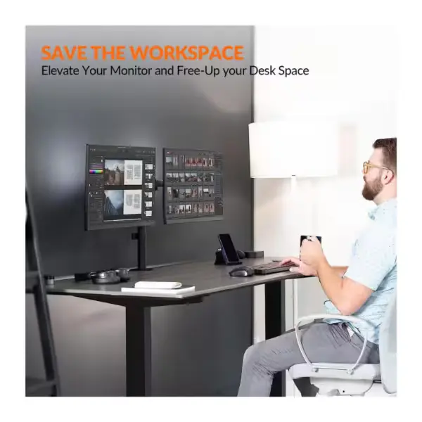 Support Z022 bras double moniteur réglable bureau