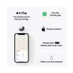 apple airtag design compact portable objet