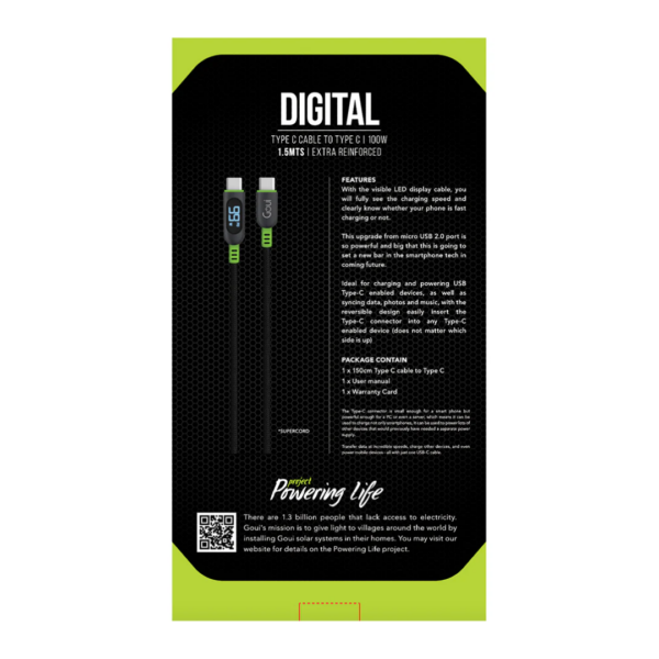 cable usb c goui 100w 1.5m transfert donnees