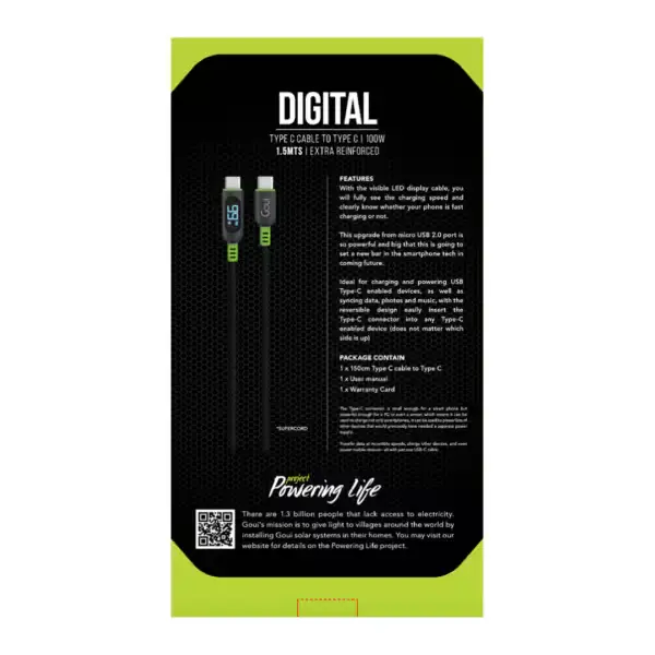 cable usb c goui 100w 1.5m transfert donnees
