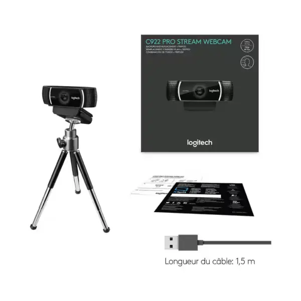 webcam logitech c922 60fps video fluide gaming