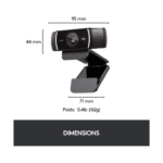 vue globale logitech webcam c922 pro stream