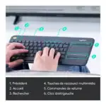 vue globale logitech k400 plus clavier