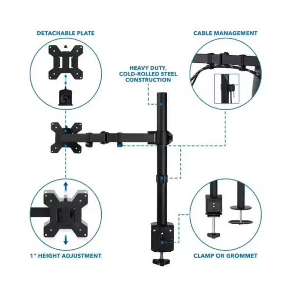 Support Z011 moniteur réglable hauteur inclinaison rotation