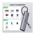 hub ugreen usb c hdmi 4k recharge rapide 100w