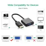 adaptateur vidéo displayport mâle vers vga femelle