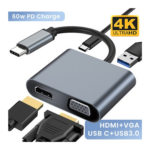 adaptateur 4 en 1 usb type c vers hdmi 4k
