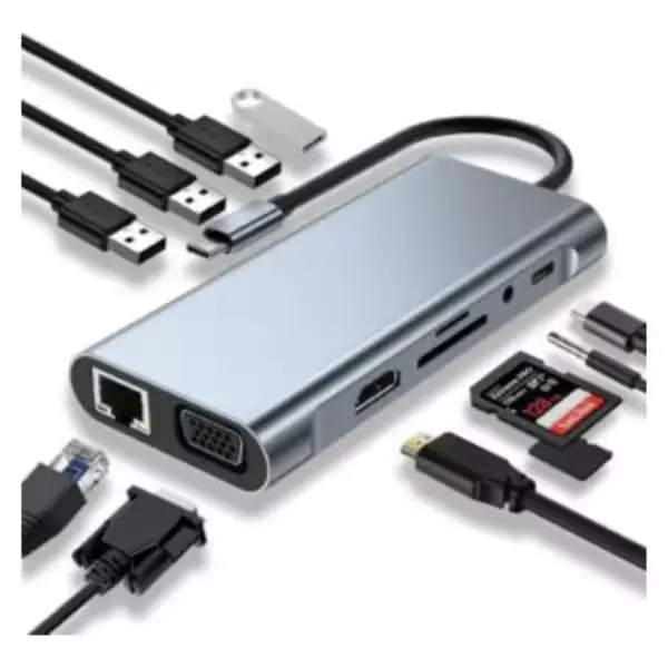 hub usb type c 11 en 1 hdmi 4k rj45